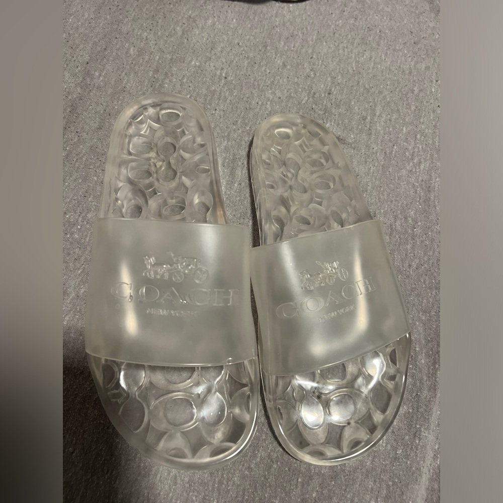Coach clear jelly slides